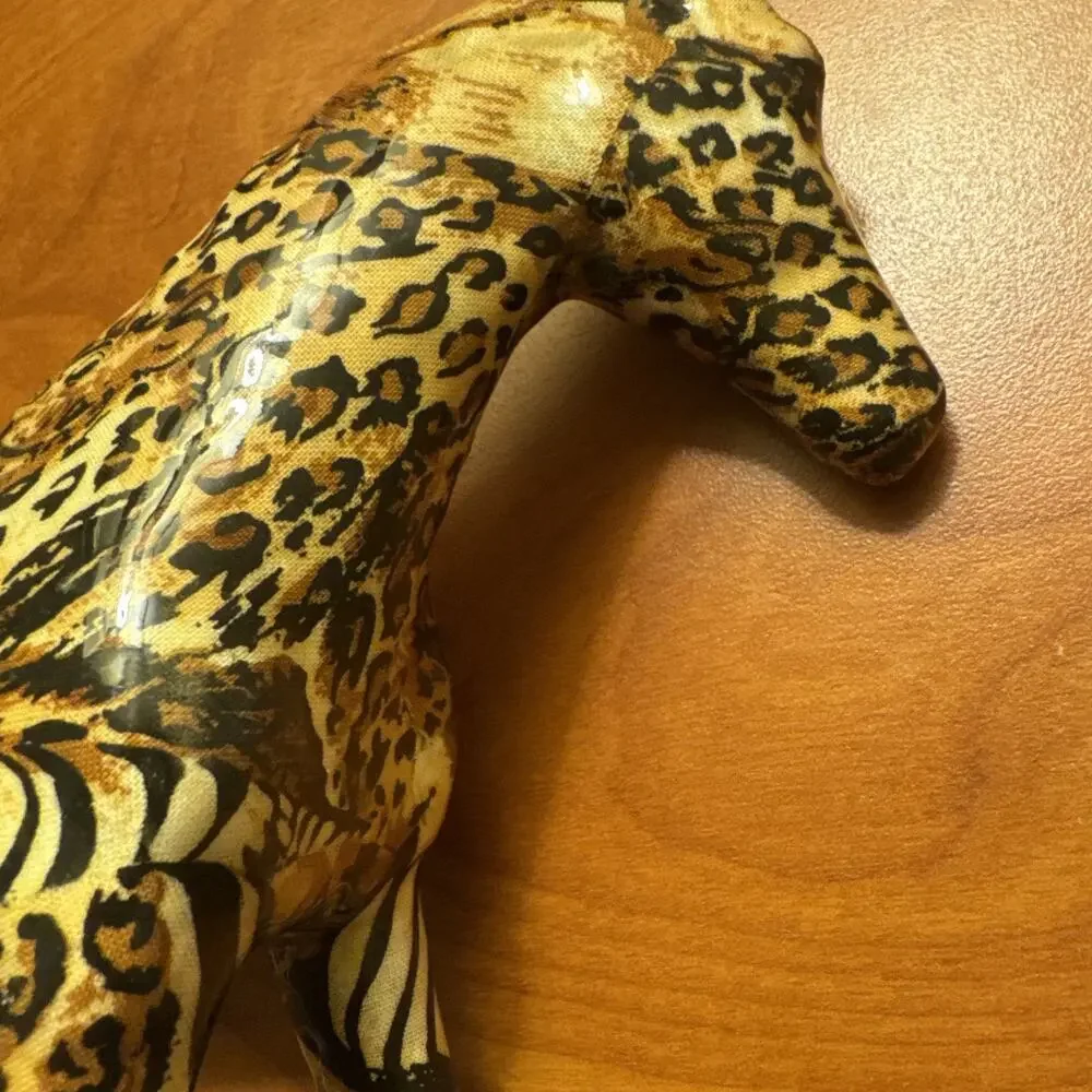Vintage La Vie Safari DéCoupage Goazed Horse/Zebra/ Leopard Design 7-1/2”